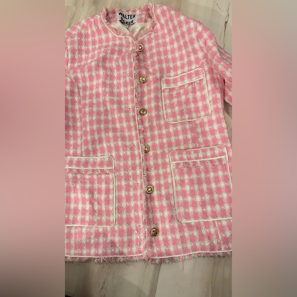 Pink and White Tweed Blazer